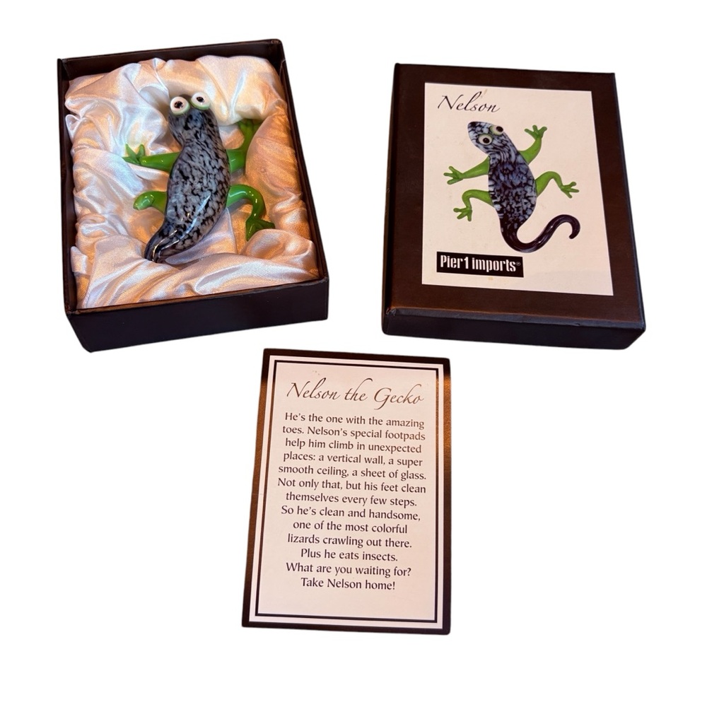🔵 Nelson the Gecko Glass Figurine from Pier 1 (with call out)